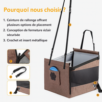 Panier de siège pour voiture pour chien ou chat